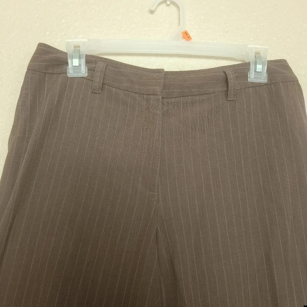 J.Jill women's dress pants size 6 brown with stripes straight legs pockets offic
